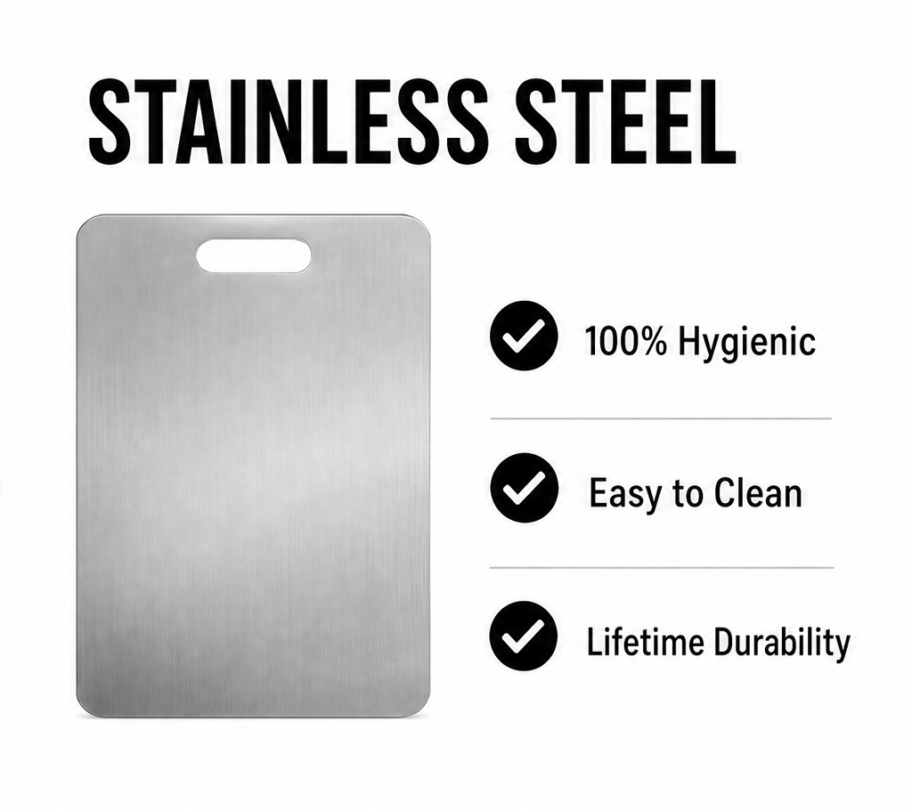 Premium Non-Slip Stainless Steel Cutting Board for Kitchen