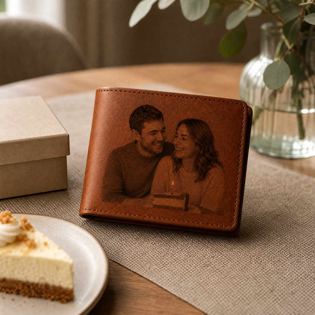 Custom Photo Wallet | Personalized Laser Engraved Faux Leather Him Her Gift
