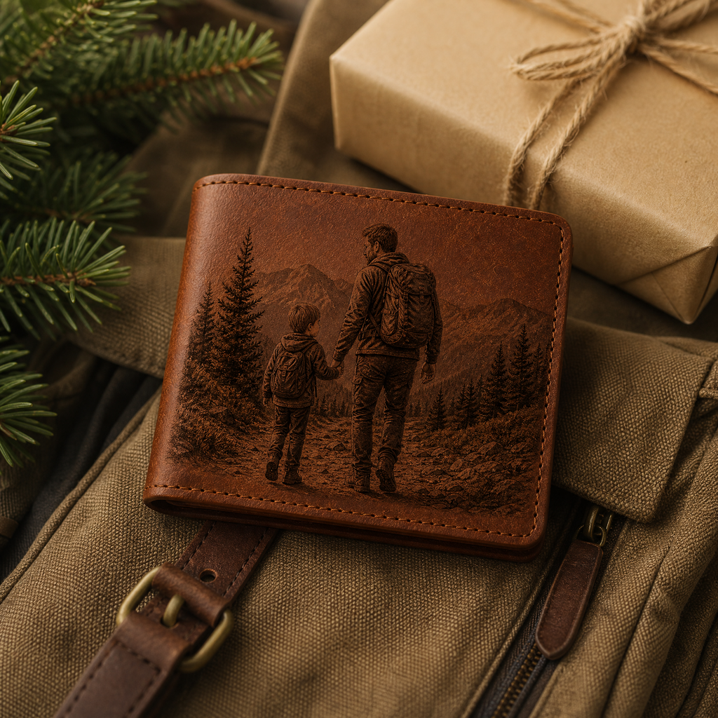 Custom Photo Wallet | Personalized Laser Engraved Faux Leather Him Her Gift