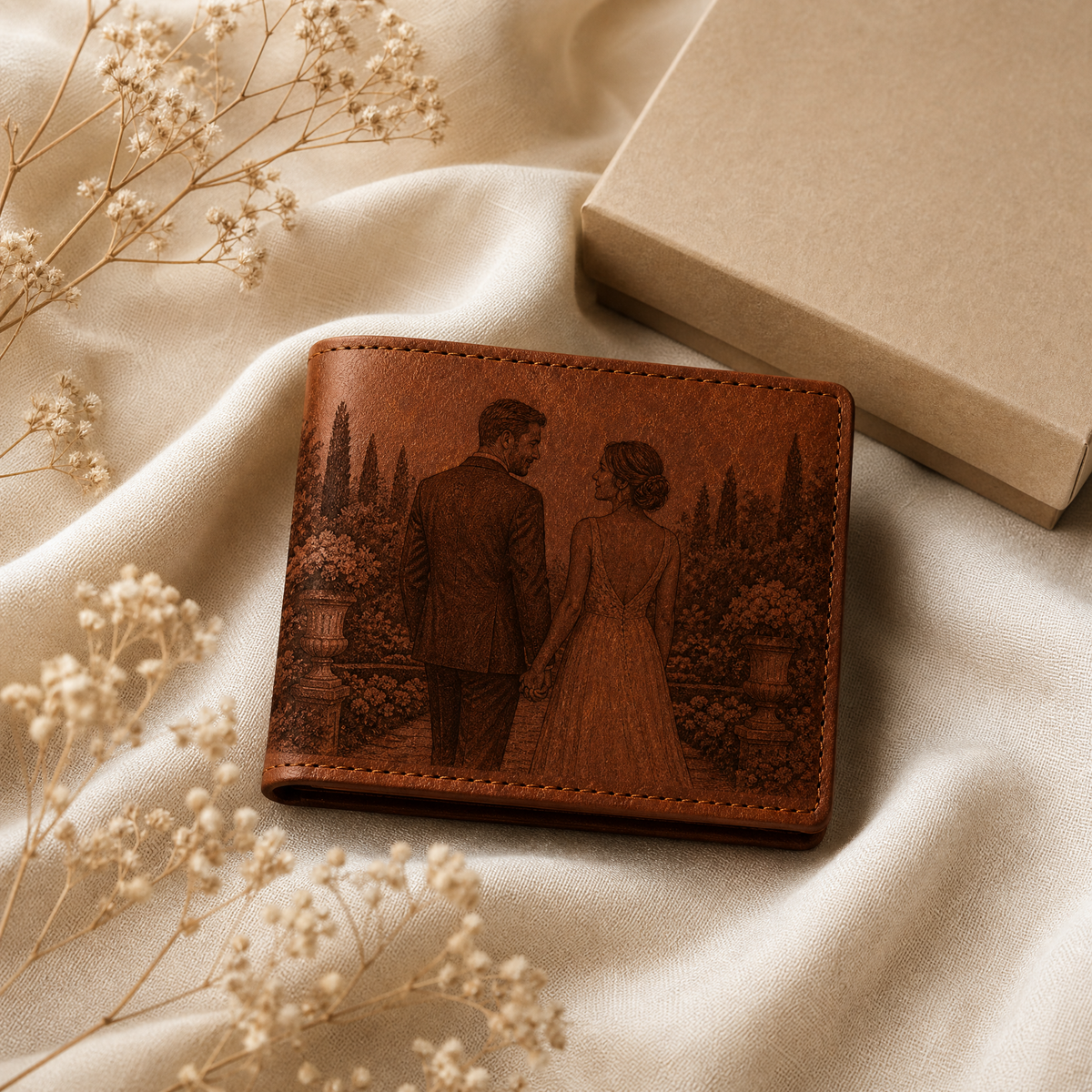 Custom Photo Wallet | Personalized Laser Engraved Faux Leather Him Her Gift