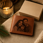 Custom Photo Wallet | Personalized Laser Engraved Faux Leather Him Her Gift