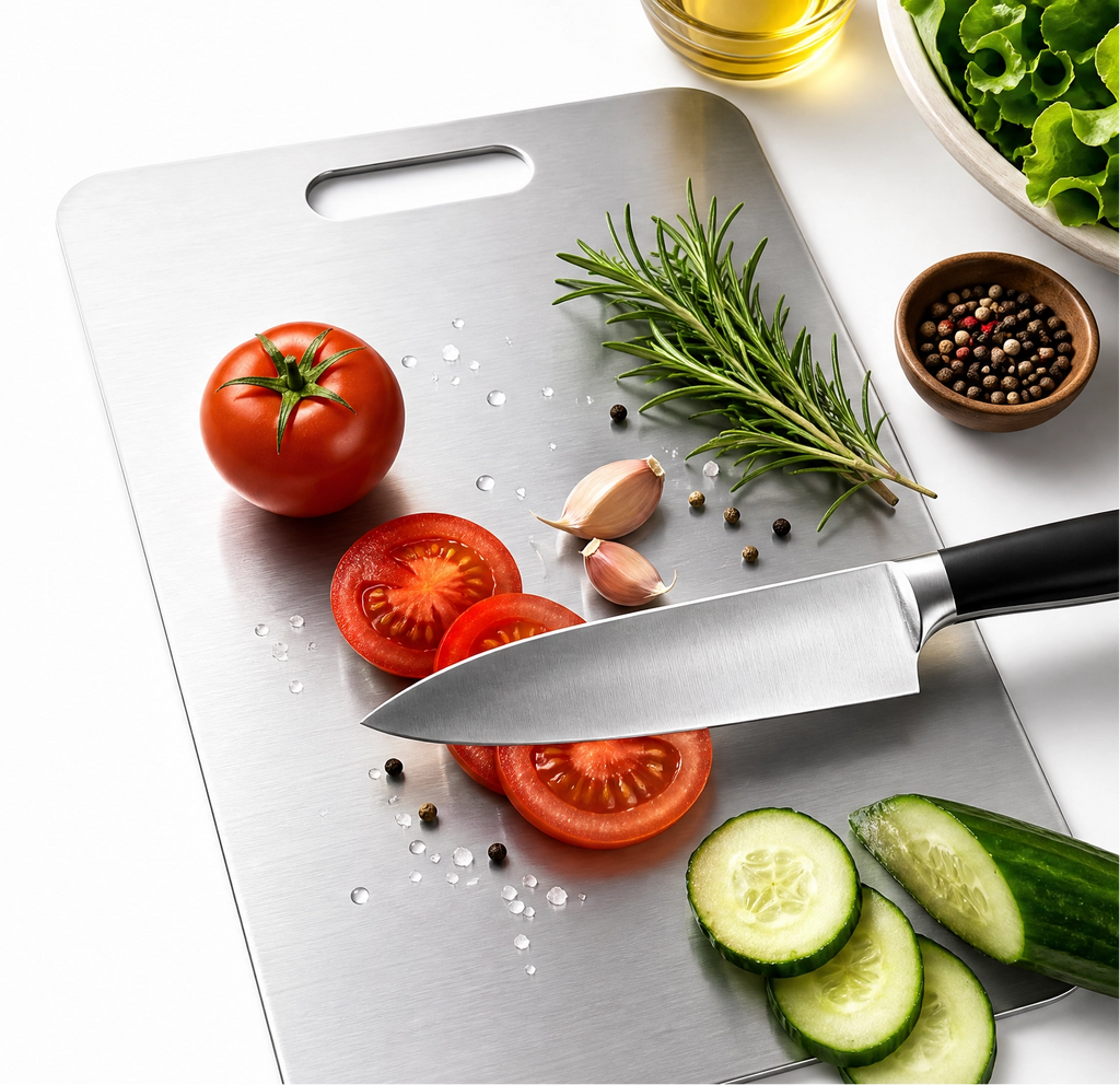 Premium Non-Slip Stainless Steel Cutting Board for Kitchen