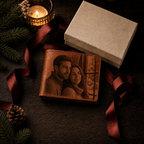 Personalized Laser Custom Photo Wallet | Engraved Faux Leather Him Her Gift