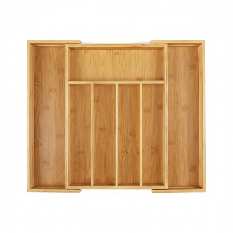 Bamboo Expandable Cutlery Organizer Tray