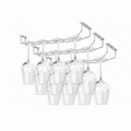 14-Inch Wine Glass Rack Under Cabinet