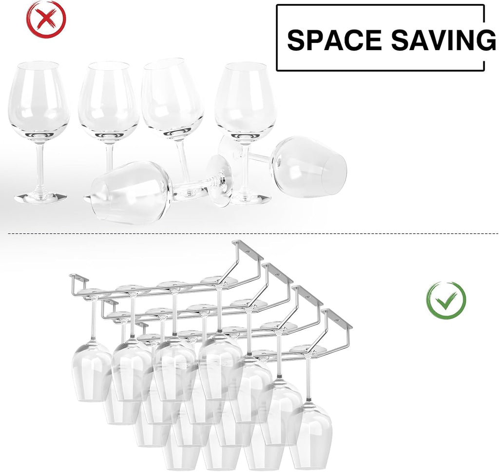 14-Inch Wine Glass Rack Under Cabinet