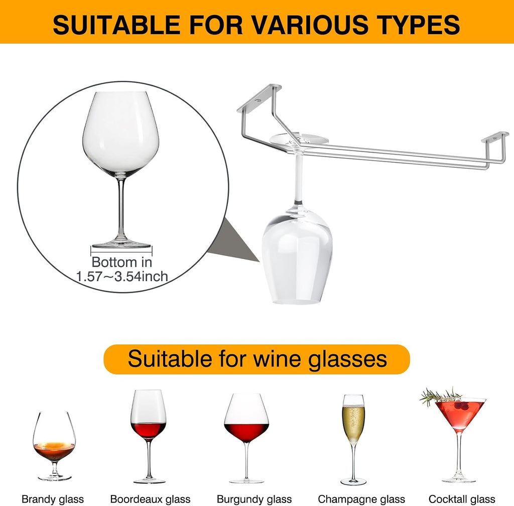 14-Inch Wine Glass Rack Under Cabinet