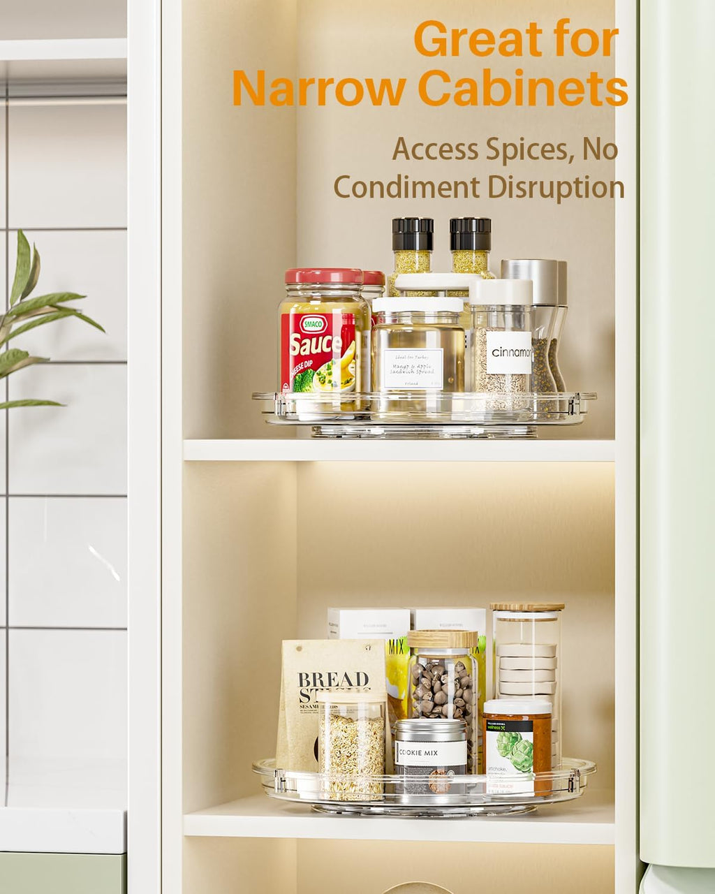 2 Pack Lazy Susan Cabinet Organize