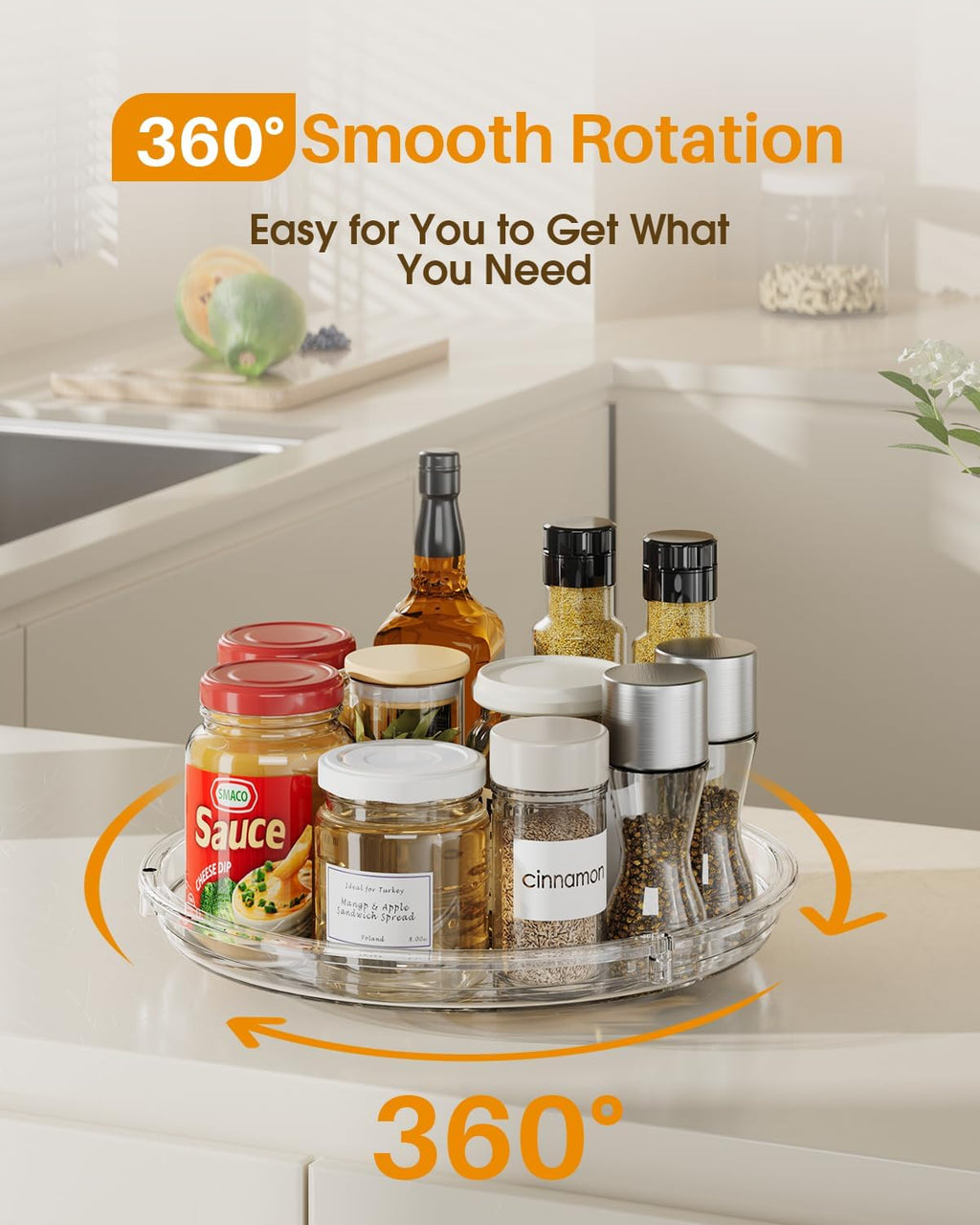 2 Pack Lazy Susan Cabinet Organize