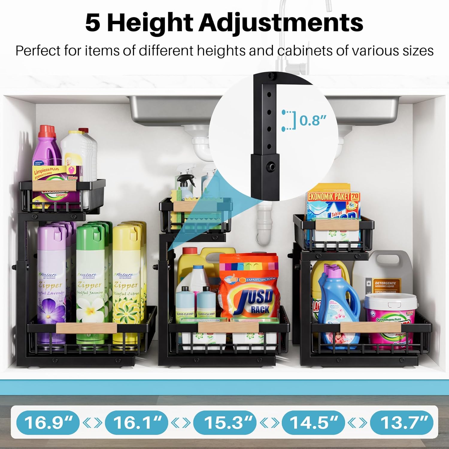 Under Sink Organizer - 2 Packs