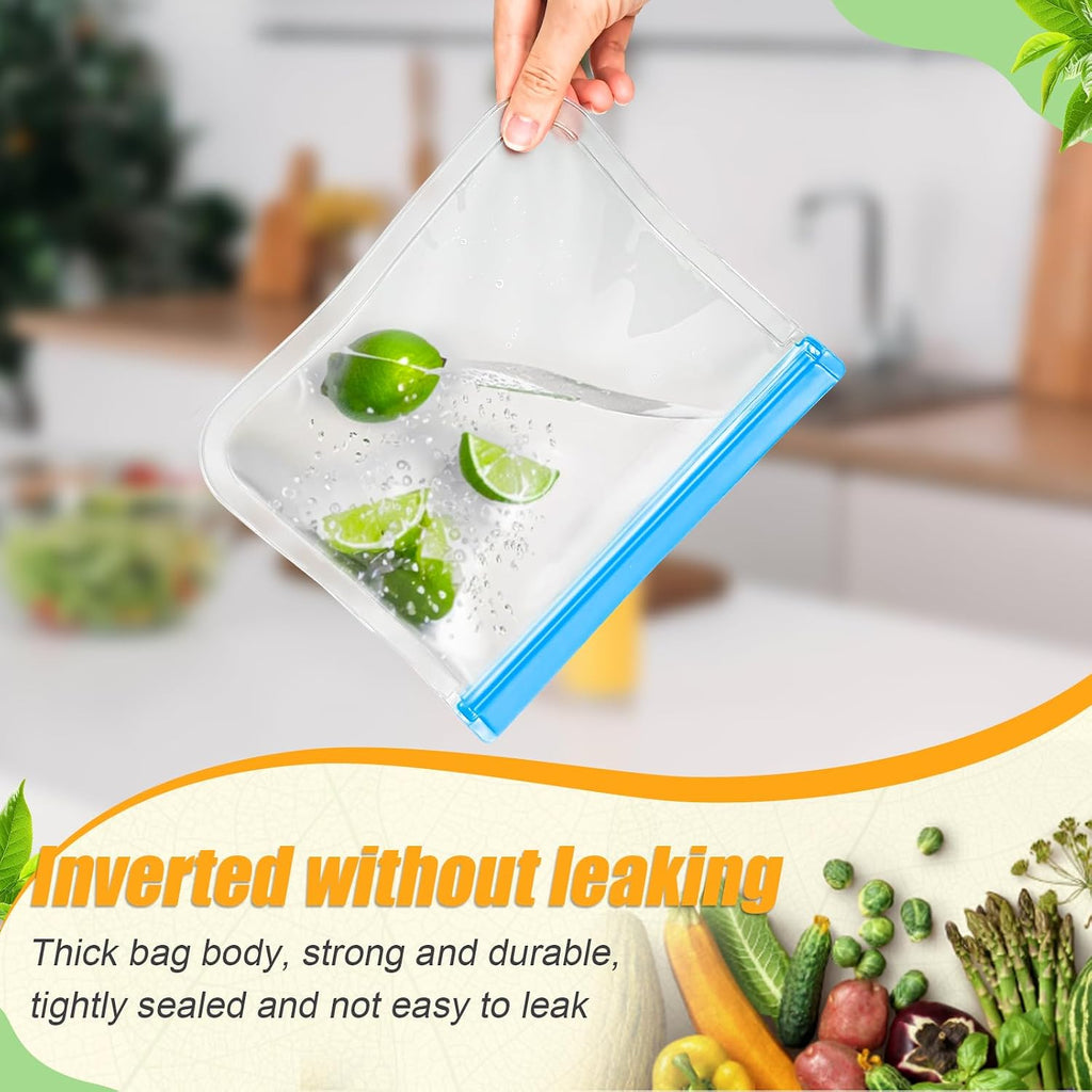 Reusable Silicone Food Storage Bags, 10 Pack 4 Size