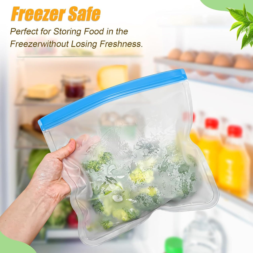 Reusable Silicone Food Storage Bags, 10 Pack 4 Size